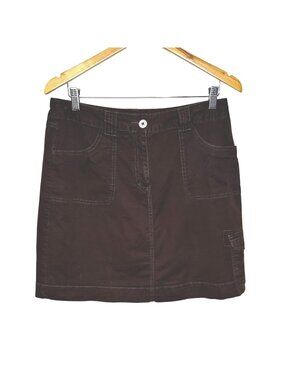 KAREN SCOTT Brown Cargo Utility High Waisted Skort Stretch Pockets 10 Gorpcore